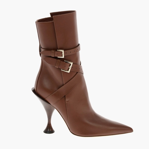 Burberry Boots Heeled Women Leather Tan Hadfield Size 39.5 /US 9.5 $1090 - Picture 13 of 15